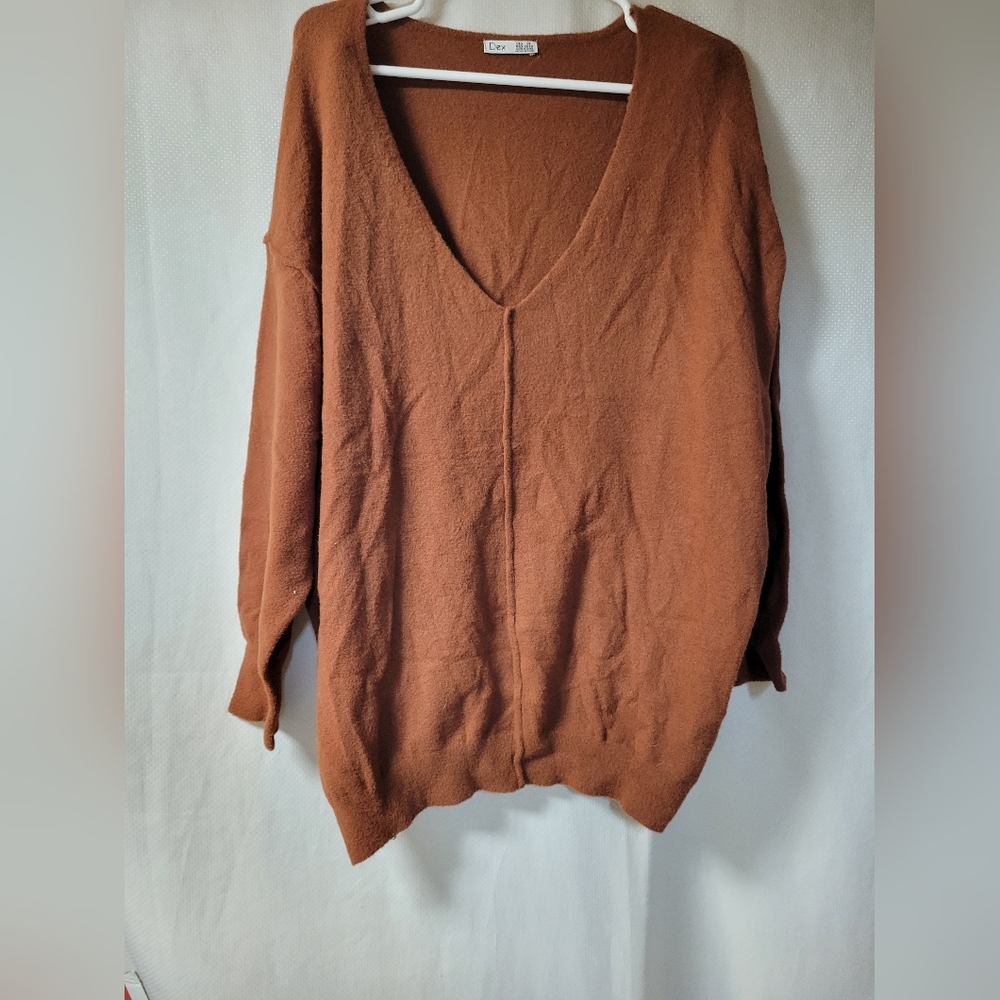 Dex‎ NWT Brown Vneck Sweater Size 2X